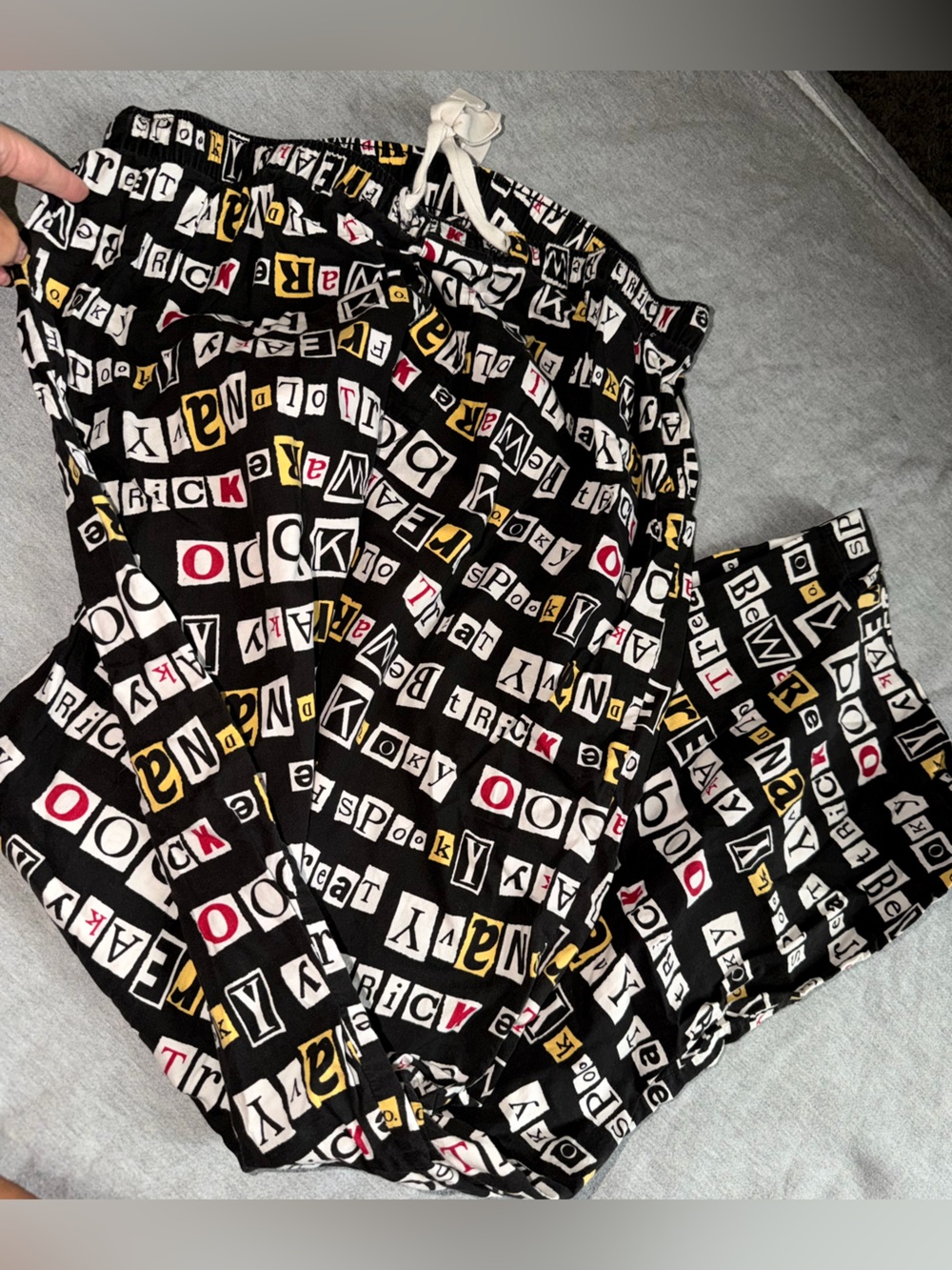 Old Navy Black Graphic Letter Print Drawstring Top
